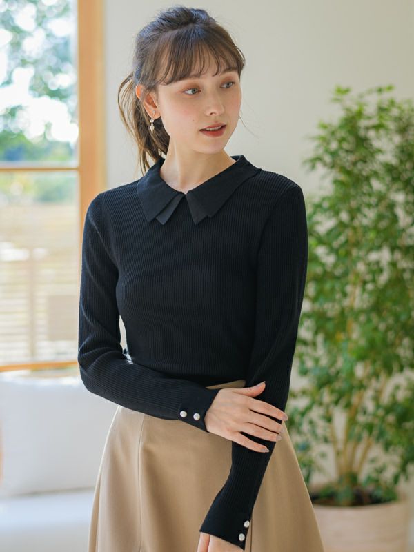 襟付きリブニット(1R14-12159) | トップス | Carina Closet 襟付きリブニット(1R14-12159) | トップス | Carina Closet
